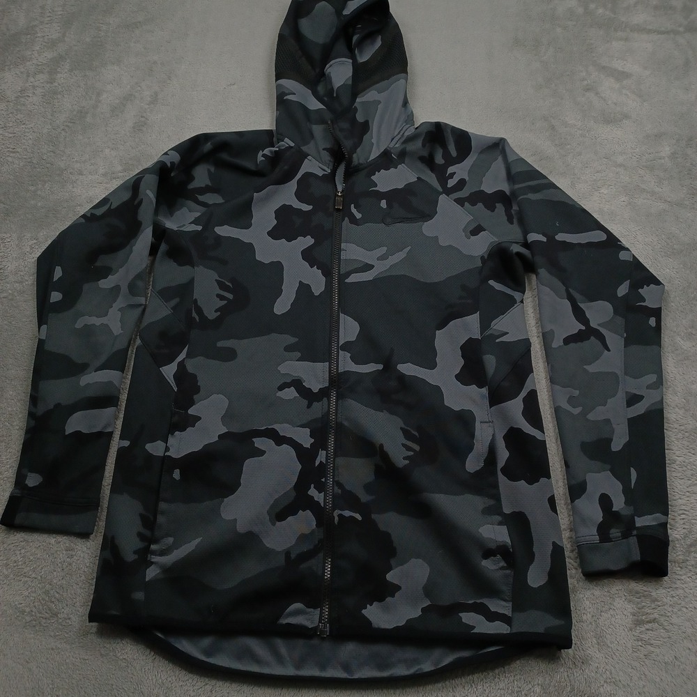 Nike Jacket Mens Medium Black Camouflage Full Zip Showtime Basketball